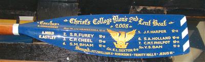 cc01376 Oar men Lent 2008.jpg; cc01376; Christ's College Men's 2nd Lent Boat 2008; oar
